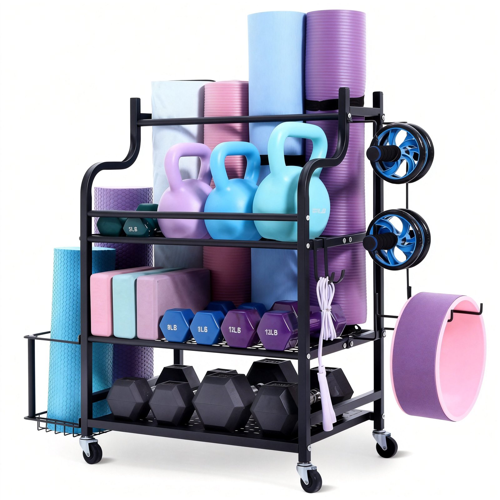 Dumbbell kettlebell and yoga